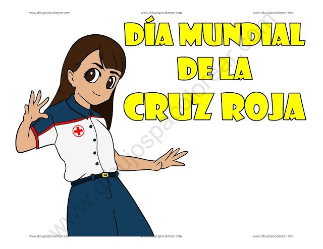Día Mundial de la Cruz Roja dibujo a color y para colorear